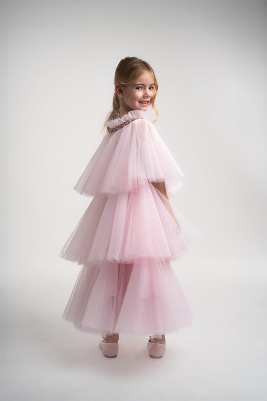 girls pink angel dress