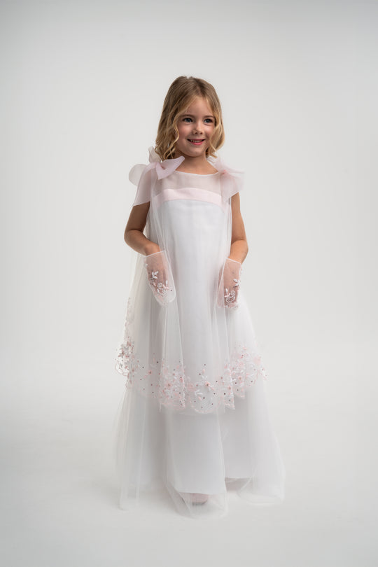 girls white embroidered princess dress video